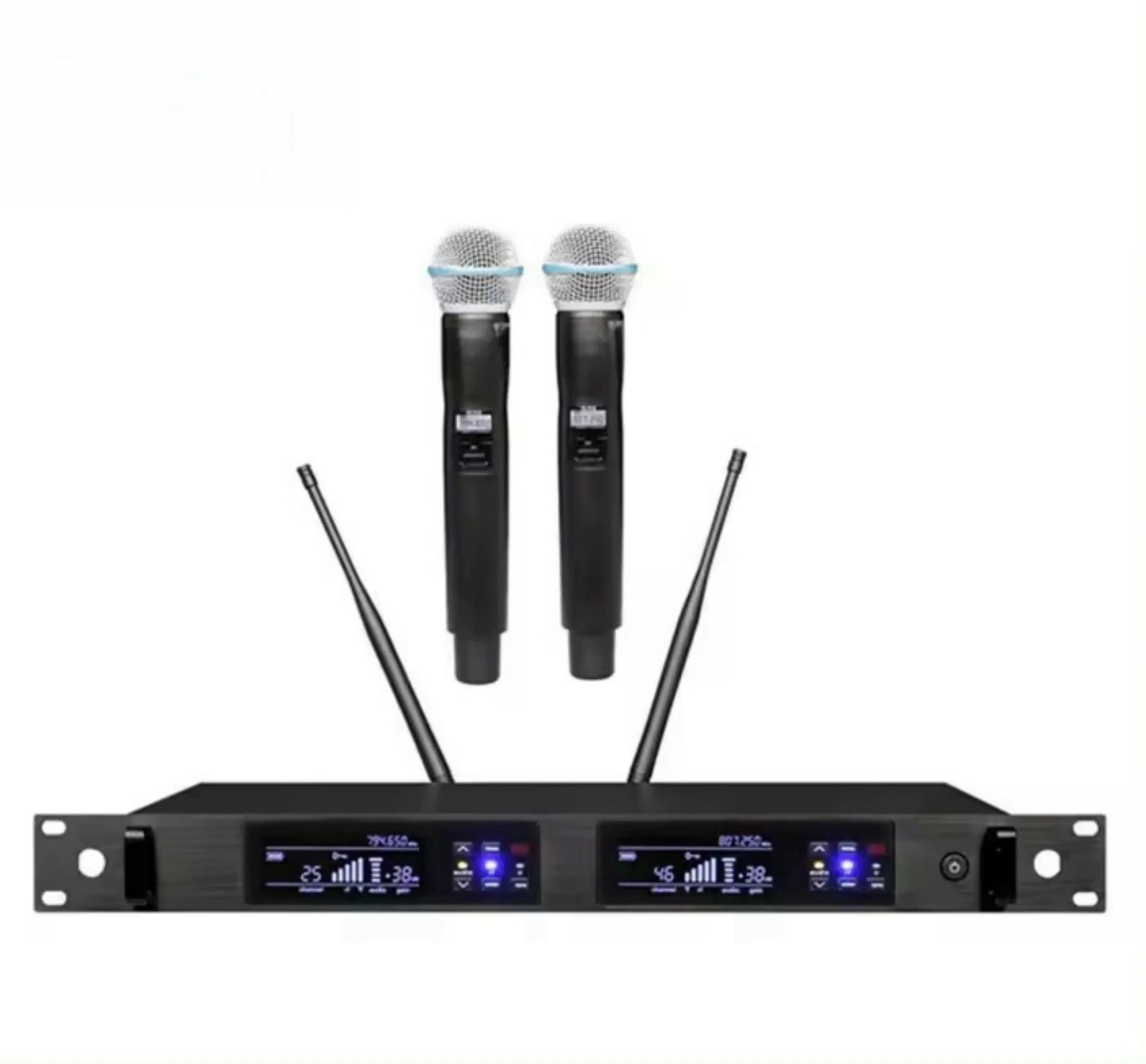 QLX24D/BETA58A Vocal Stage Studio Mic QLXD4 Dual Channel Handheld Microphone BETA58A,high-quality Wireless YHS QLX24D