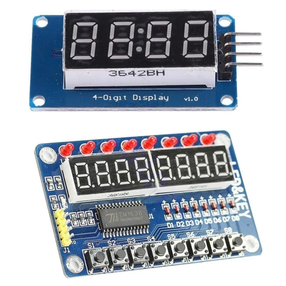 TM1637 4 Bits/TM1638 8 bit Digital LED Display Module 7 Segment Clock RED Anode Tube Four Serial Driver
