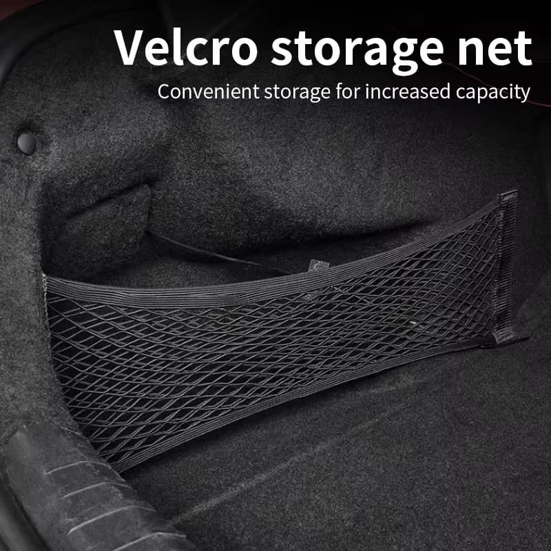 Car Velour Trunk Net Pocket Organizer, Fixed Net for Rear Compartment Storage