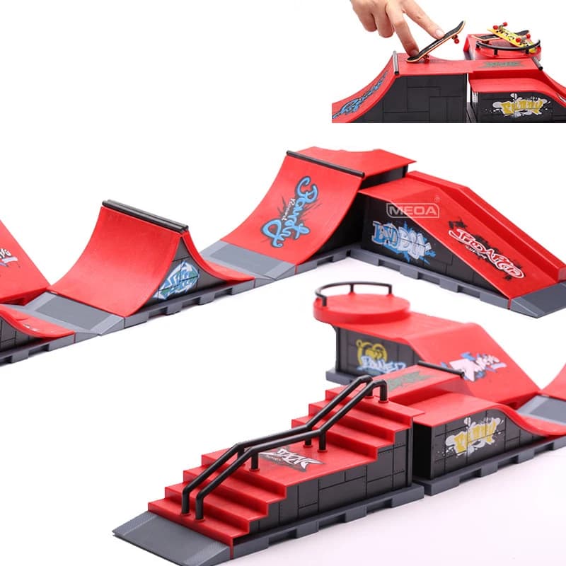 Professional Finger Skateboard DIY Skate Park Ramp Parts Tech Deck Scene Venue Combination Sets Novelty Toys Gift For Kids Child