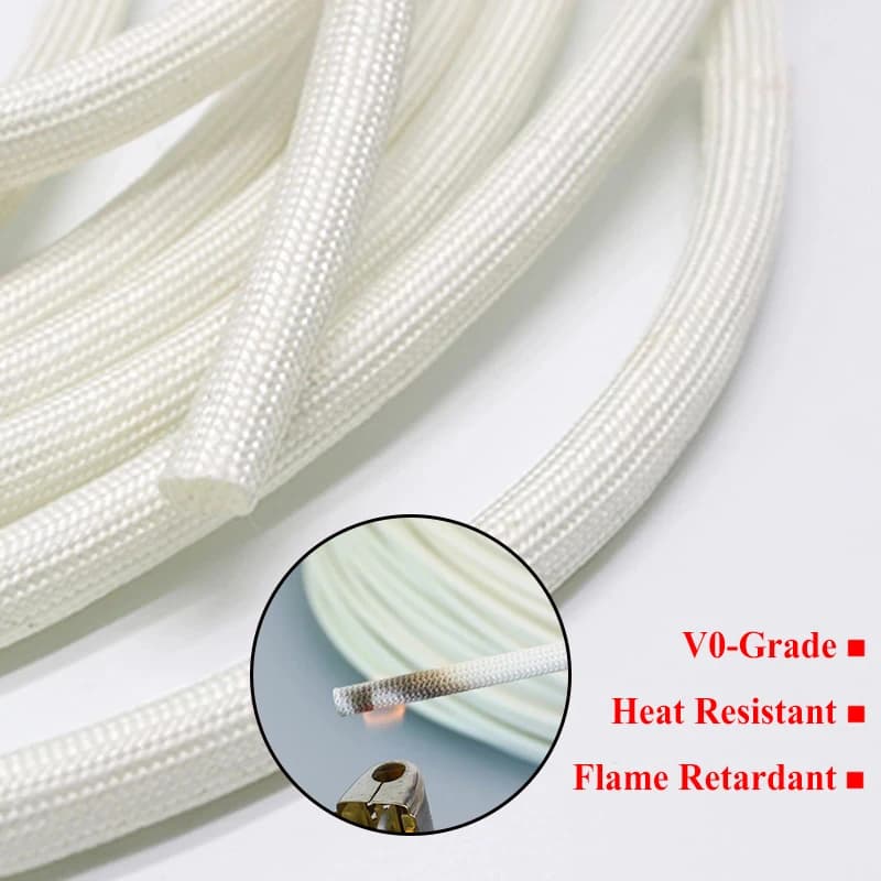 5/10M ID 1mm ~ 30 mm Braided Fiberglass Sleeve 600 Deg.C High Temperature Chemical Glass Fiber Tube Fiberglass Sleeving