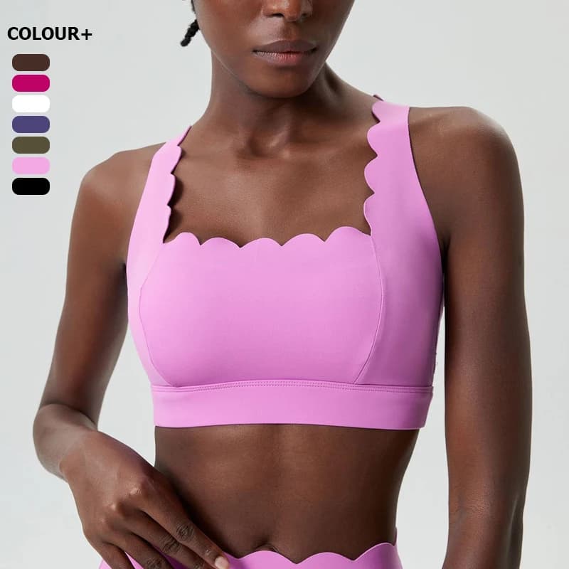 Buttery Soft Fitness Yoga Bra Women Sexy Square Neckline Gym Crop Top Sexy Back Sports Underwear Female Workout Running Clothes