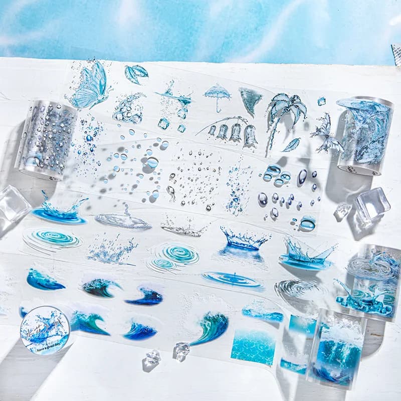 Mr. Paper, 200cm/roll,foam and Water Ripple Die-cutting Tape,scrapbook,notebook,photo Frame,phone Case,art Stationery Stickers