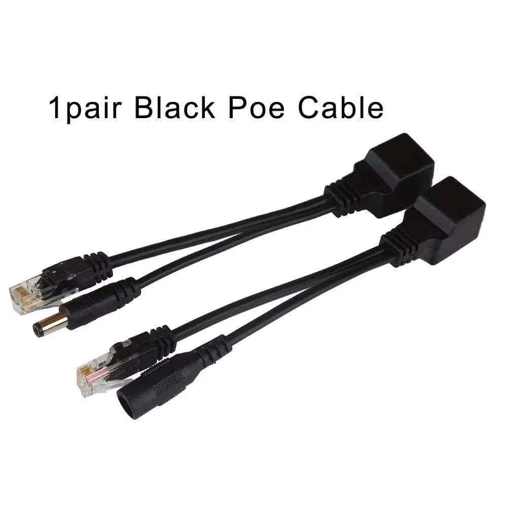 2pcs (1pair) POE Adapter Cable RJ45 POE Injector + POE Splitter Kit Power over Ethernet POE Camera Adapter 5V 12V 24V 48V