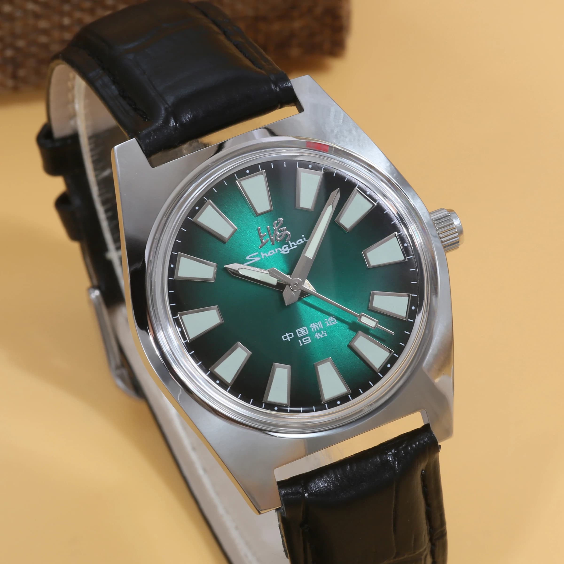 Shanghai 36MM Hand-Wind Mechanical Watch 7120 Waterproof Bauhaus Design Watch for Men wholesale