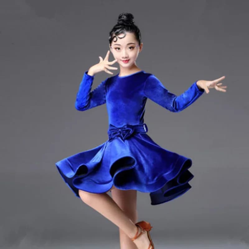 Latin dance costume for girls Spring and Autumn Latin dress training costume Samba dance performance costume dance skirt