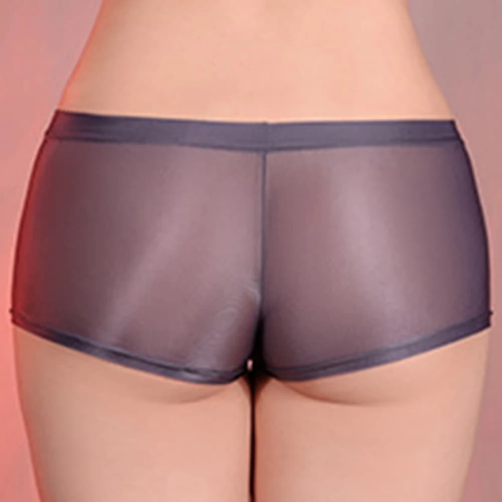 Sexy Briefs Men Low Rise Bikini Panties Soft Underwear Shiny Oily Panties Pouch Lingerie Underpants Solid Color