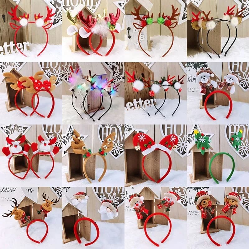 Christmas Party Hairbands for Girls Woman Happy Christmas Gift Old Man Snowman Elk Children Hair Hoop Baby Headwear Accessories