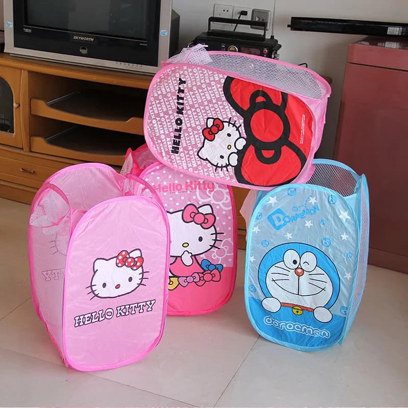 Miniso Sanlio Home Cartoon Dirty Clothes Basket Folding Laundry Basket Dirty Clothes Storage Basket Fabric Clothes Basket