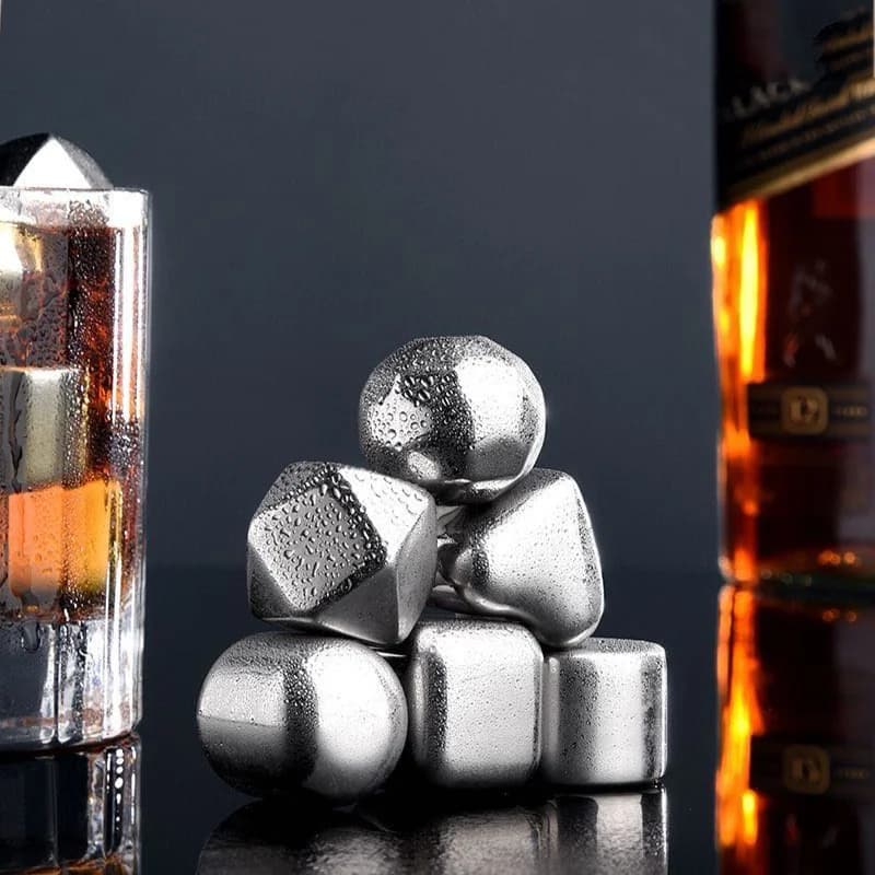 Circle Joy Stainless Steel Ice Cube Reusable Iced Stone Ice Maker Rapid Lasting Cooling Not Damaging Taste Party Bar Tool