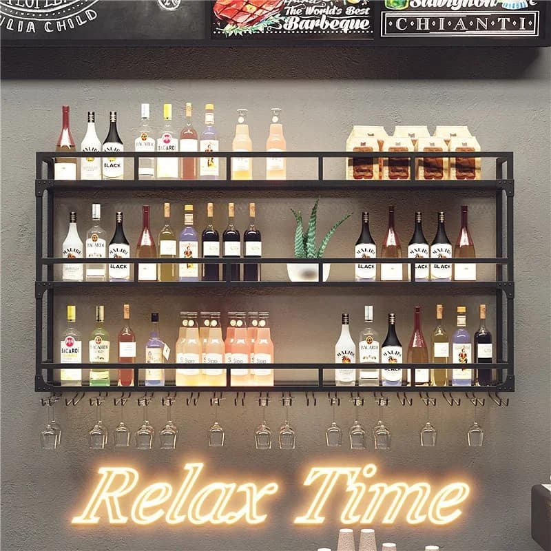 Vinegar Bar Shelf Wall Mounted Living Room Mobile Wine Holder Entrance Hall Storage Closet Club Column Cabinet Mesas Furniture