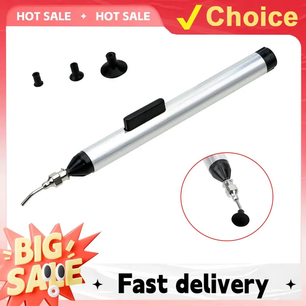 Manually Pumping IC Tool Vacuum Suction Pen Solder Picker Hand Tool Set With 3 Sizes Sucking Alternative Tweezers