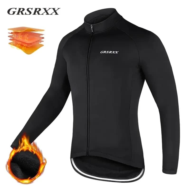 GRSRXX Thermal Winter Cycling Jacket MTB Bike Coat Bicycle Coat Sleeveless Long Sleeve Clothing Cycling Jersey Ciclismo Unisex