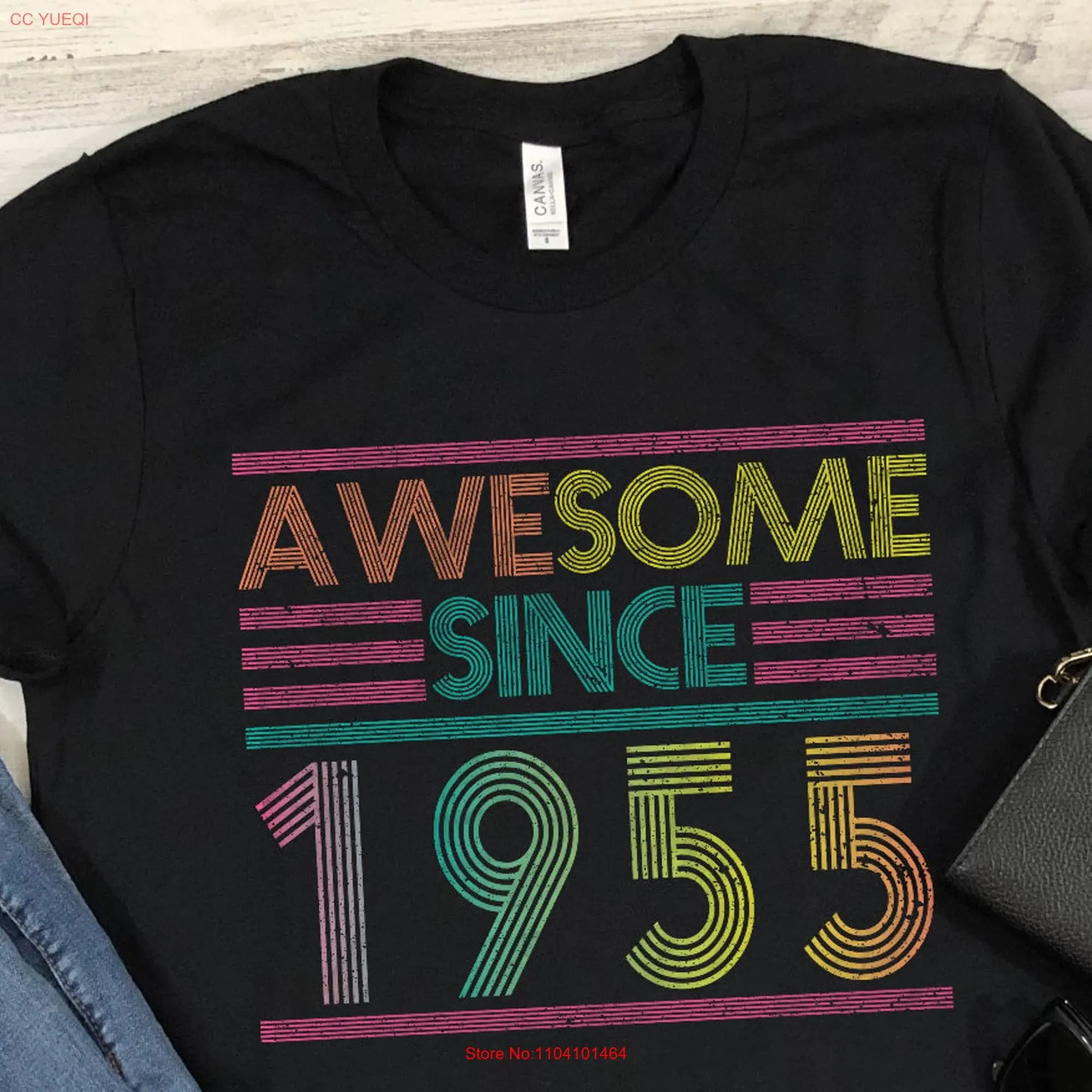 Born in 1955 T Shirt Awesome Since Funny Cool Birthday Distressed Vintage for Men and Women 3XL 4XL 5XL Avail