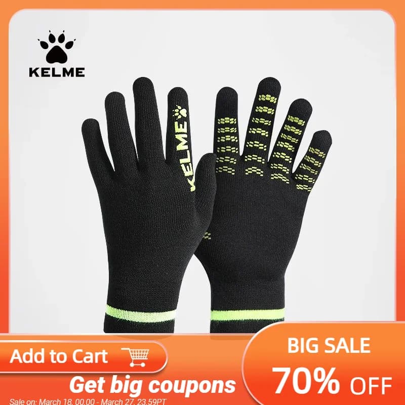 KELME Autumn And Winter Sports Warm Gloves Fitness Running Cold-proof Knitted Wool Touch Screen Gloves 9881406