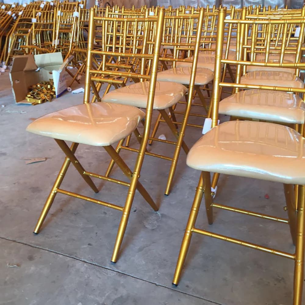 Shiny Golden Cheap Price Chiavari Modern Wedding Stackable Metal Iron Event Chair
