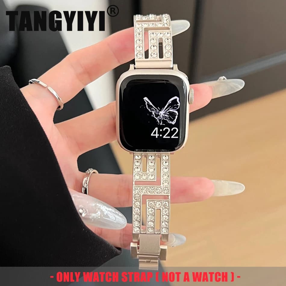 Strap For Apple Watch Band S11/10/9/8/7/SE/6/5/4/Ultra 2 IWatch 49/46/45/44/42/41/40/38mm Luxury INS Diamond Wraparound Bracelet