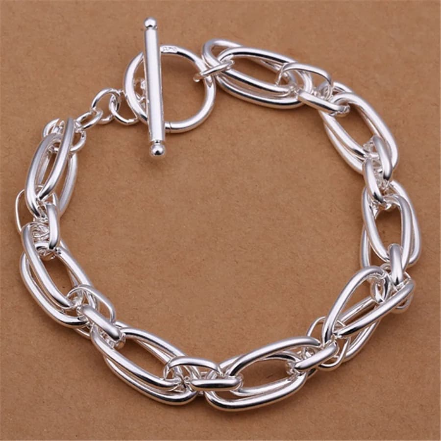 Wholesale for Men Women Chain Silver Color Bracelets Noble Wedding Gift Party Fashion Jewelry Christmas Gifts
