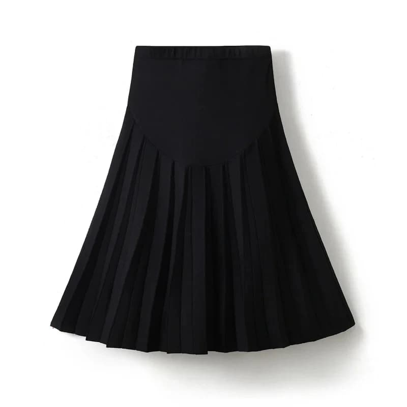 2024 New Maternity Knit Skirts Pregnant's Knitted Skirts Women Classic Black Dress Elastic Waist Great Quality
