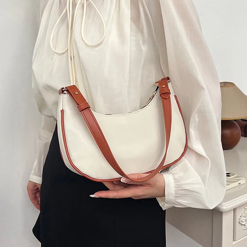 Women Shoulder Bag Luxury Designer Clutch Handbags Solid Color PU Leather Underarm Bag Female Casual Shopper Tote Hobos Bags