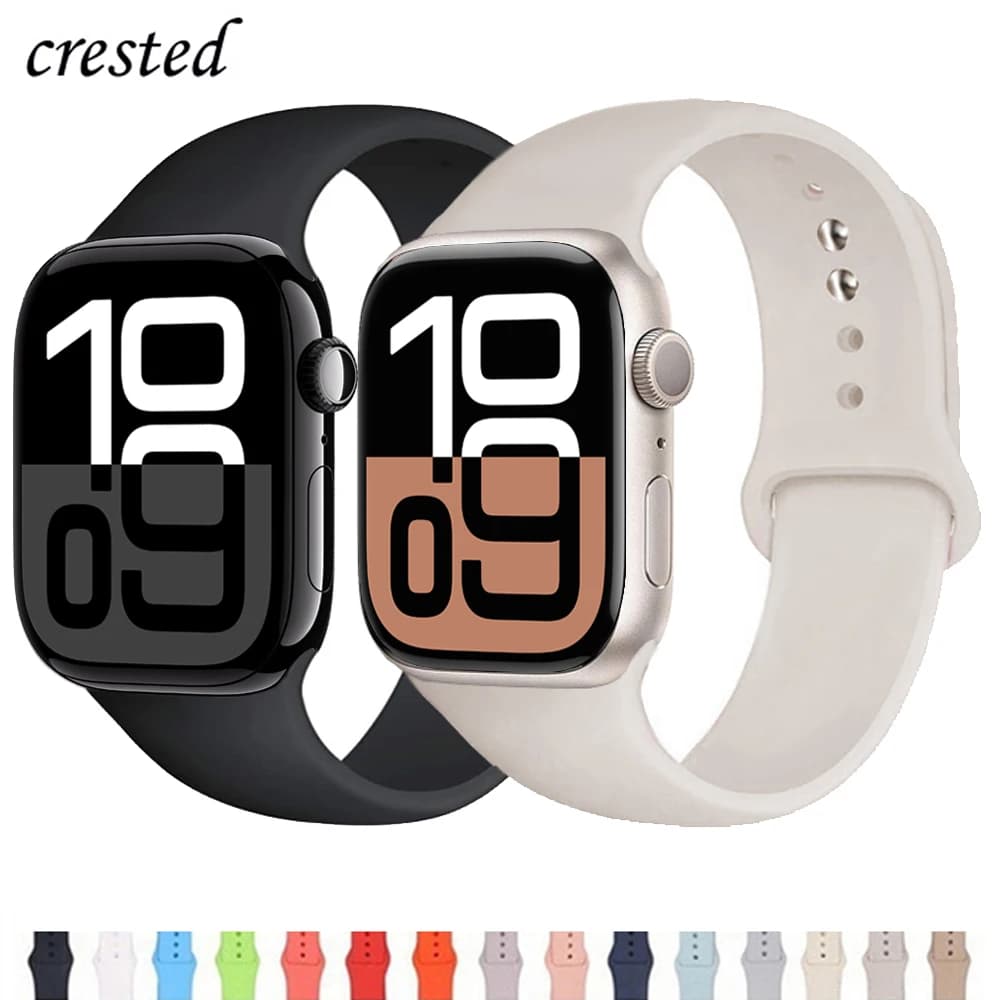 Silicone Band For Apple Watch straps 40 mm 49mm 44 mm 45mm 46mm 42mm 41mm 38mm sports bracelet iWatch series 10 9 8 3 SE ultra 2