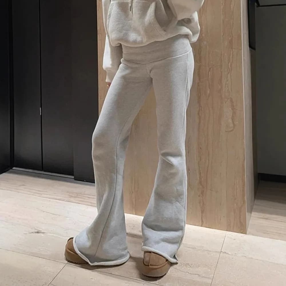 Casual Sexy Basic Solid Flare Pants Y2K Slim Low-Waisted Boot Cut Pants Women 2024 Autumn Spring Fashion Streetwear Lady