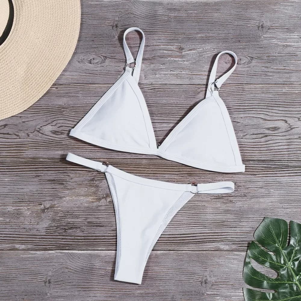 Summer new solid bikini Women Bandeau Bandage Push-Up Brazilian Swimwear female Beachwear Swimsuit купальник 2024 новинка