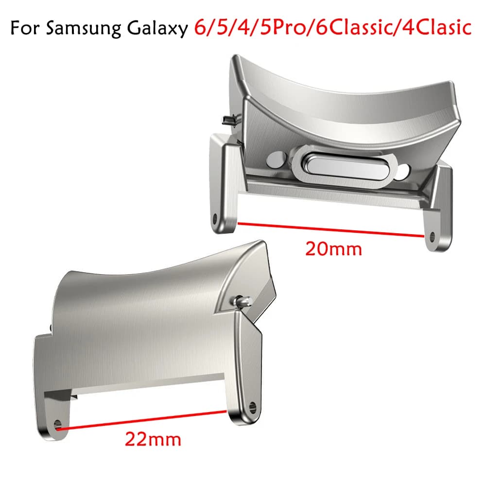 22mm 20mm Quick Fit Connector for Samsung Galaxy Watch 6 5 4 40 44mm Metal Adapter For Galaxy Watch 6 Classic 47mm 43mm 42 46mm