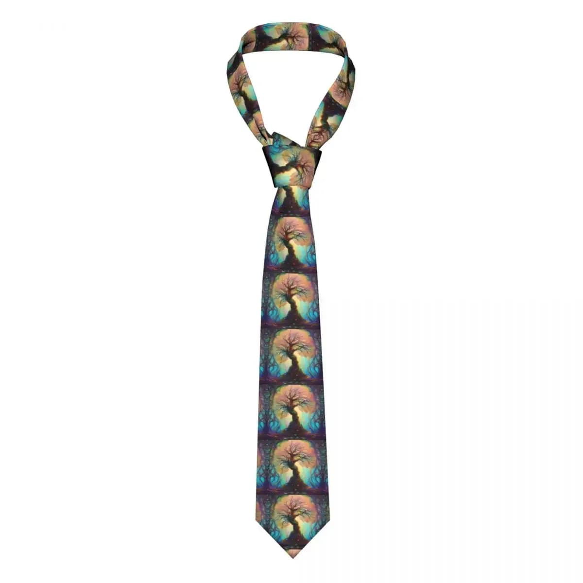 Mens Tie Classic Skinny Fantasy Tree Neckties Narrow Collar Slim Casual Accessories Gift