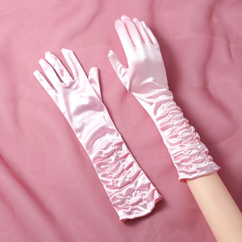 Fingered long bridal gloves, elegant elbow length Wedding gloves, suitable for women's wedding accessories