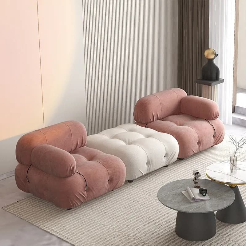 French straight row cloud sofa cream wind small apartment fabric sofa Internet celebrity tofu module double sofa
