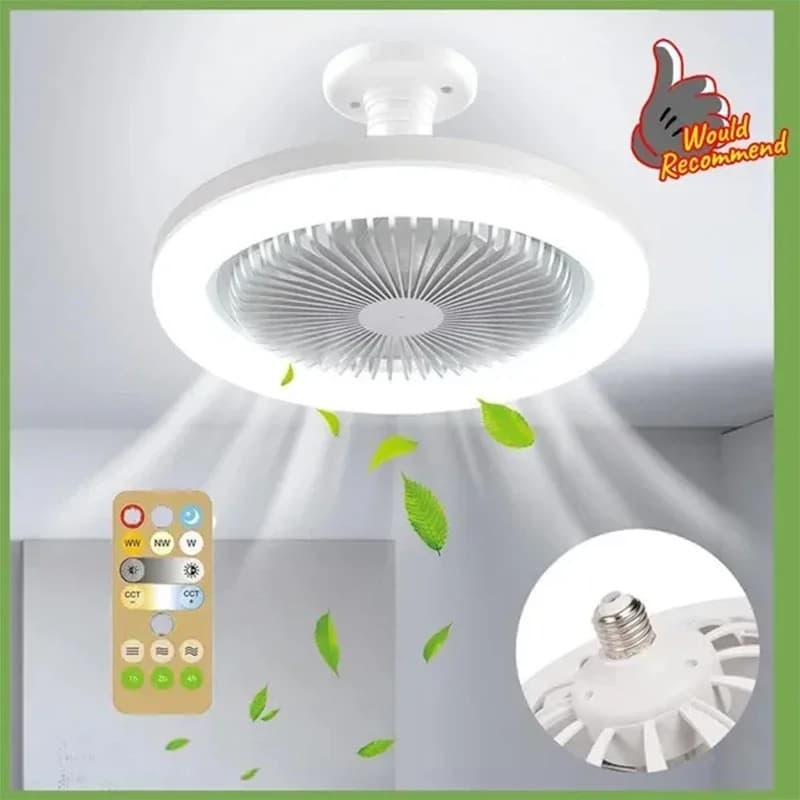 3In1 Ceiling Fan With Lighting Lamp E27 Converter Base With Remote Control For Bedroom Living Home Silent Ac85-265v