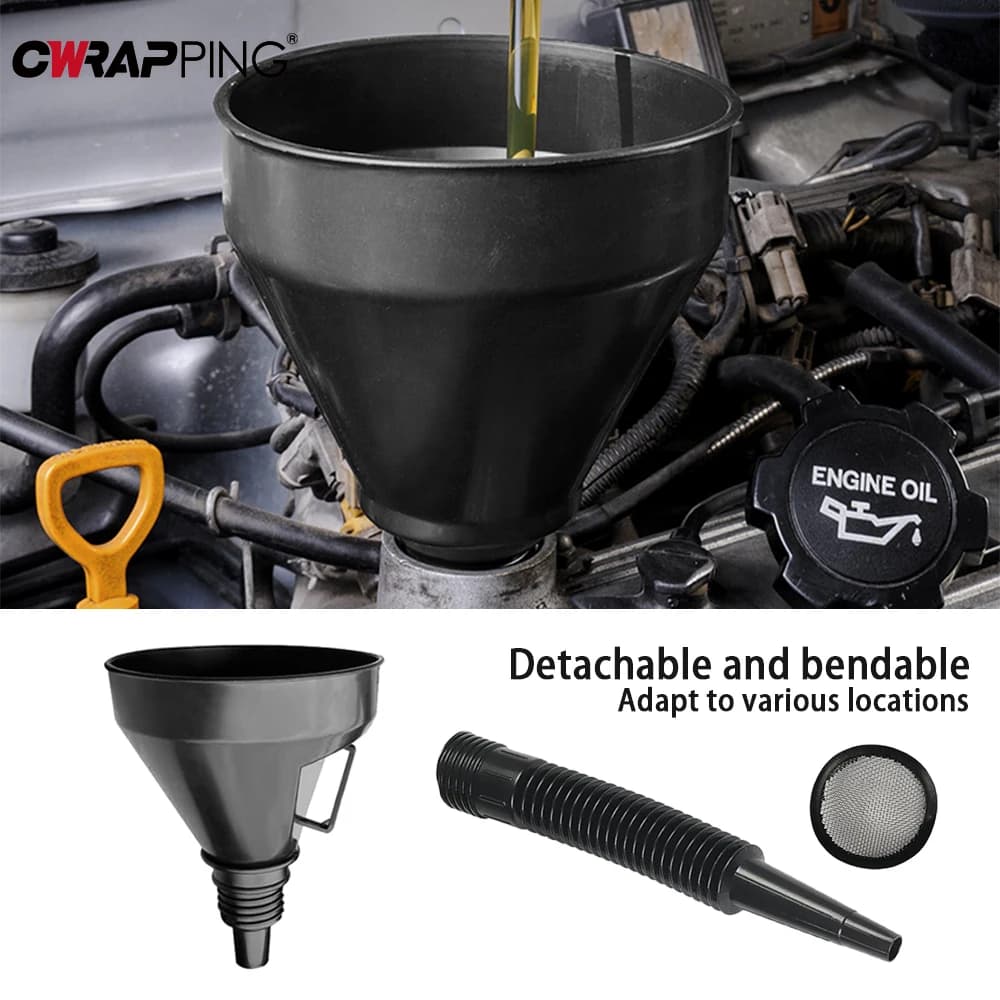 1PC Auto Funnel Car Motorcycle Refueling Funnel Multi Functional Flexible Oil Changing Tool with Wide Mouth Motorcycle Tank Bag