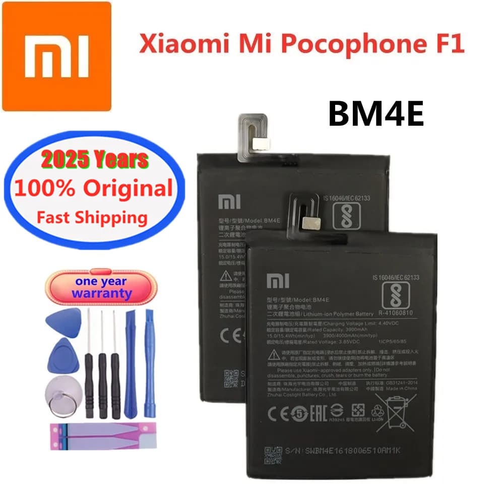 2025 Years 4000mAh BM4E Original Xiao mi Battery For Xiaomi Pocophone F1 Mi POCO F1 High Quality Phone Bateria Battery + Tools