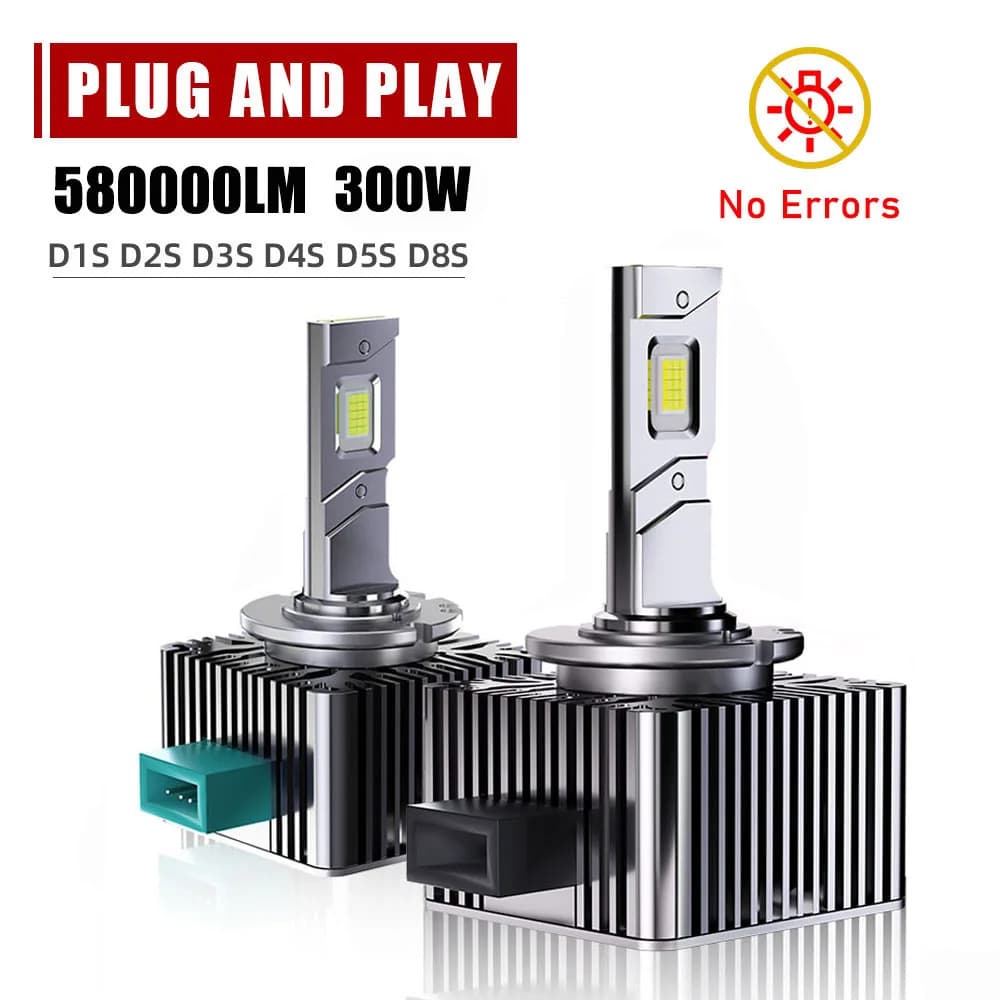 2PCS D1S D3S LED Car Headlights HID Bulbs 300W D2S D4S D8S D2R D4R Lamp Canbus No errors Auto Light Cool White 6500K 12V 24V