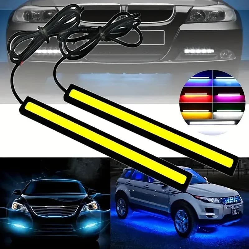 2 PCS Super Bright 17CM LED COB Fog Bulb Car DRL LED Strip Daytime Running Light bar 12V 6500K Auto Interior Styling Lamp