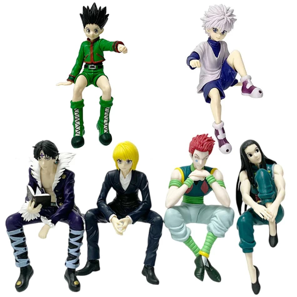 11.5-14cm Hunter×Hunter Anime Figure Kurapika Action Figure Chrollo Illumi Hisoka Figurine Collection Noodle Stopper Model Toys