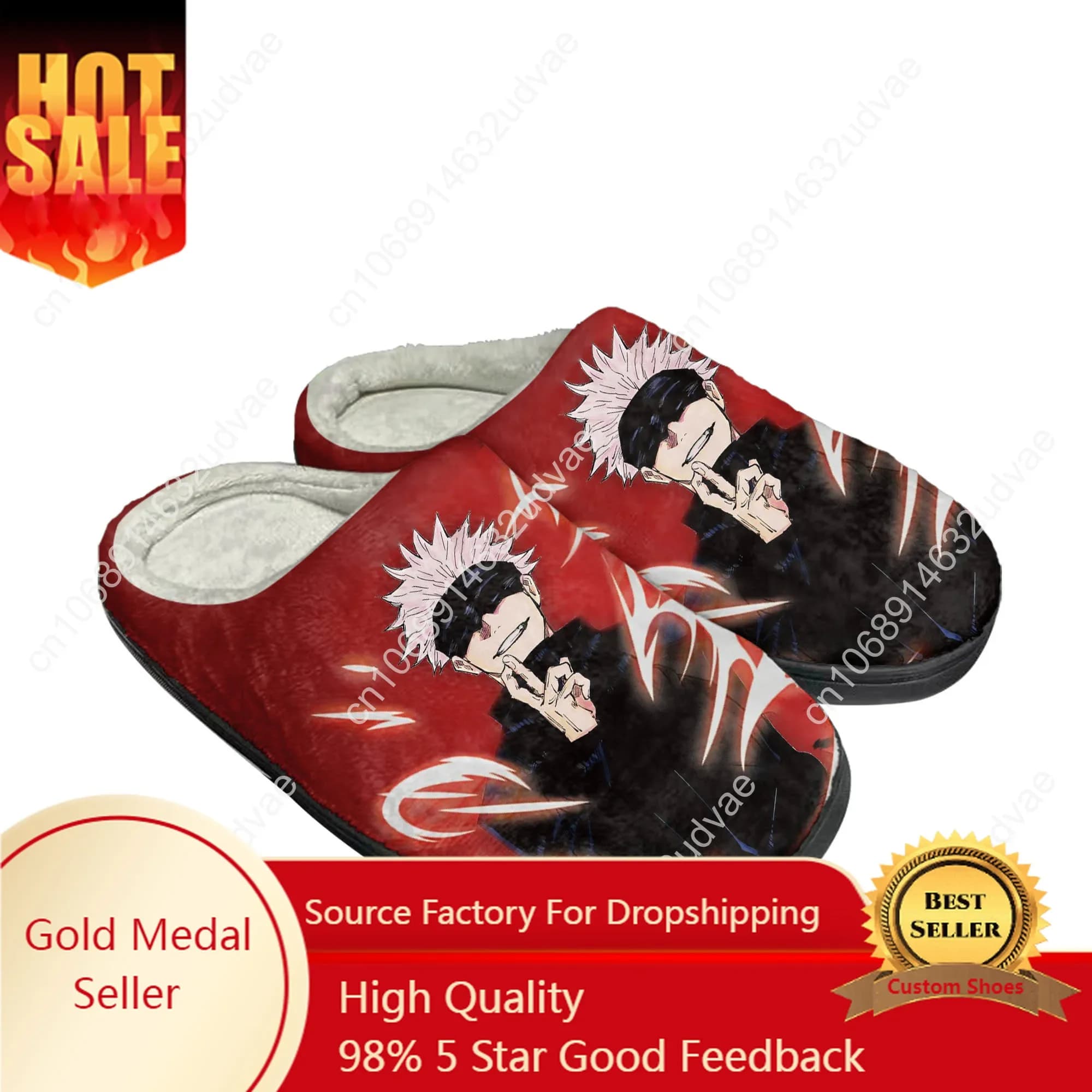 Satoru Gojo Jujutsu Kaisen Home Cotton Custom Slippers Mens Womens Sandals Bedroom Plush Casual Keep Warm Shoes Thermal Slipper