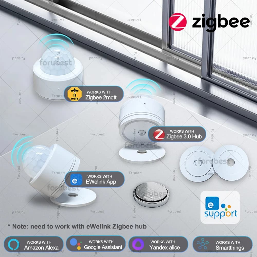 Zigbee PIR Motion Sensor Smart Human Body Movement Wireless Infrared Detector Home Security Protection For Alexa Google Ewelink
