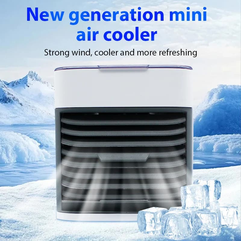 Mini Air Conditioning Fan Portable Cooling Fans Household Office Desktop Small Air Cooler Mobile Humidification Water-cooled Fan