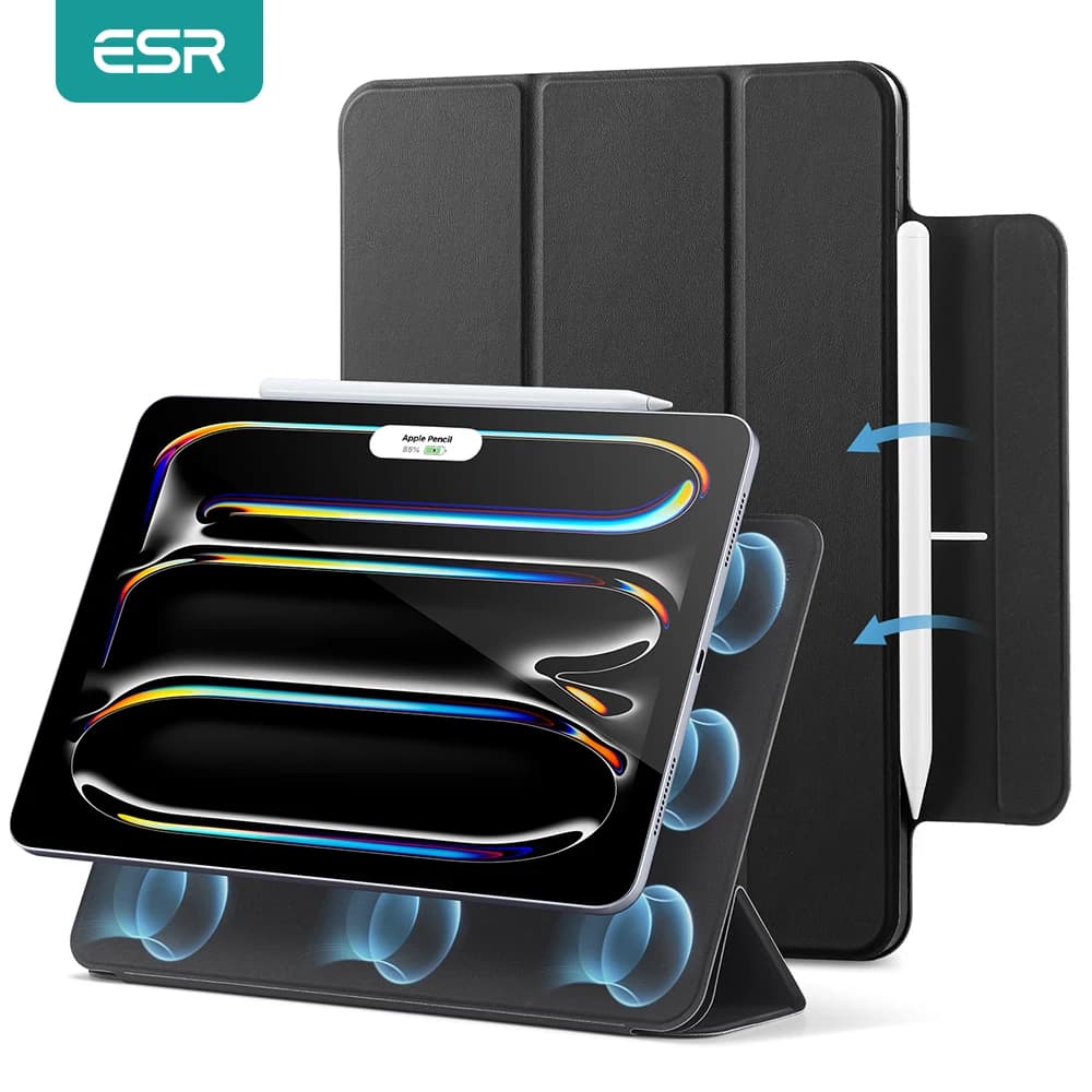ESR for iPad Pro 13/11 2024 Magnetic Cover for iPad Air 13/11 (2024/2025) Rebound Smart Trifold Stand Case Auto Wake/Sleep