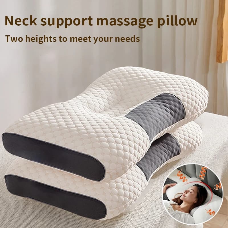 New Neck Pillow Help Sleep Protect The Neck Cervical Orthopedic Soybean Fiber Massage Household SPA Pillow For Sleeping Almohada