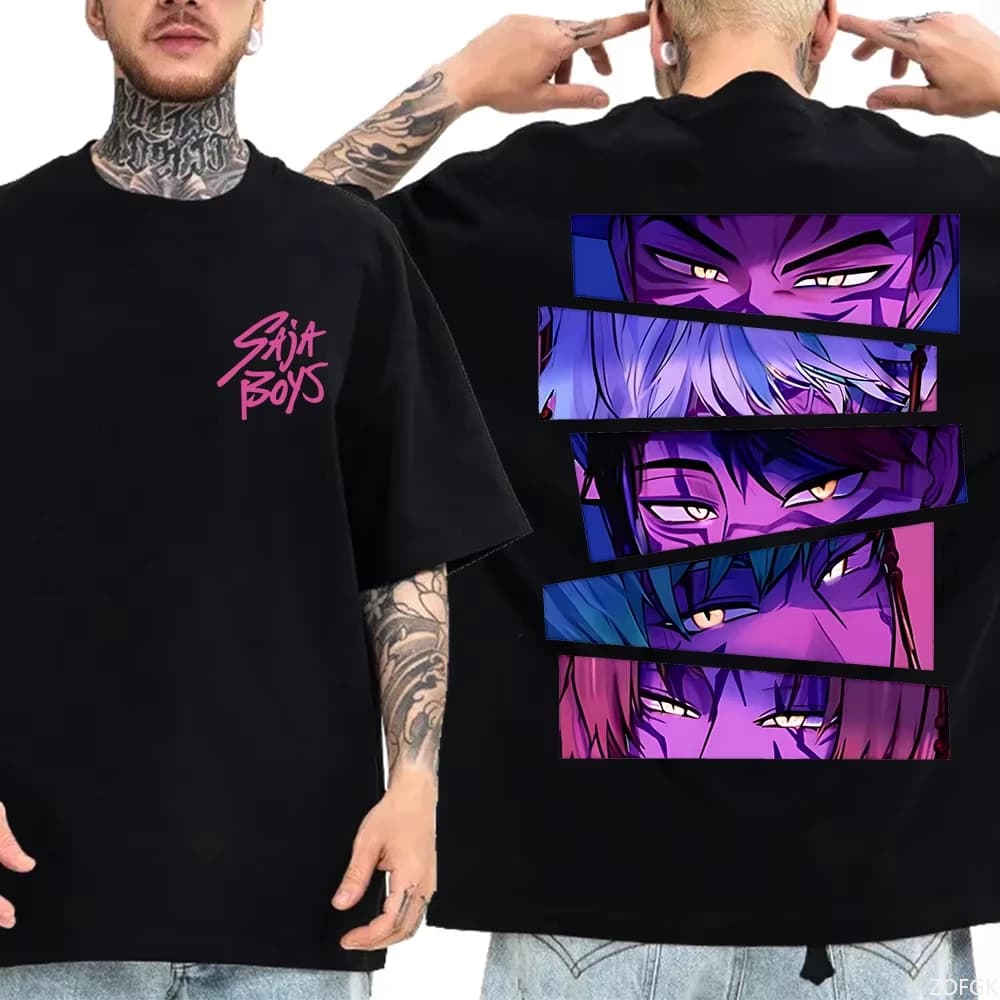 2025 new Kpop Demon Hunter Saja Boys T-shirt Harajuku O-neck Casual Anime T-Shirt Tops Unisex t shirts harajuku