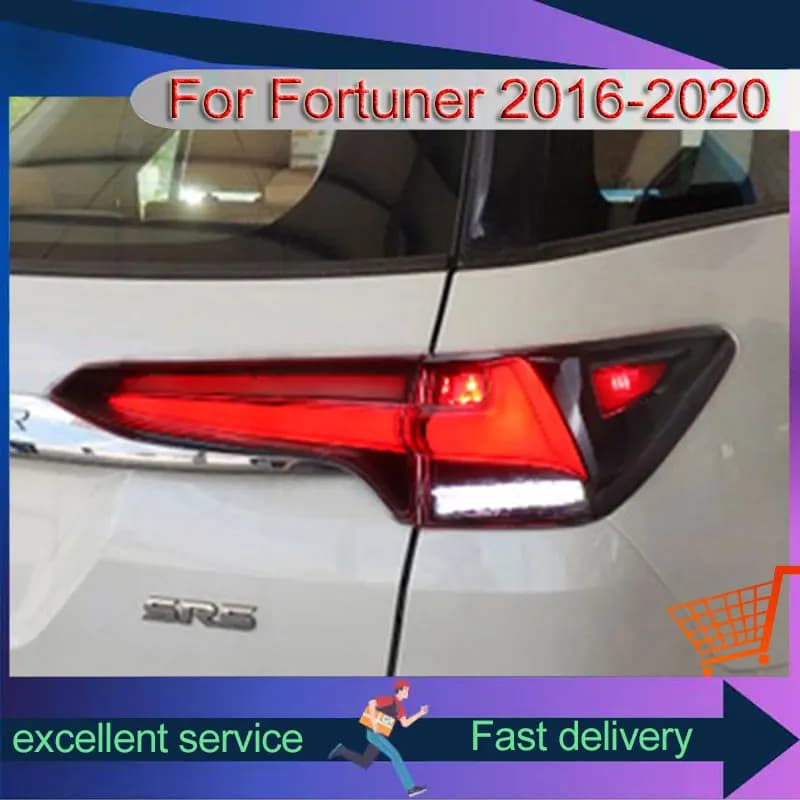 Car Styling For Toyota 2016-2020 Fortuner Taillight Upgrade DRL Rear Lamp LED Dynamic Turn Signal Brake Light Reverse Light