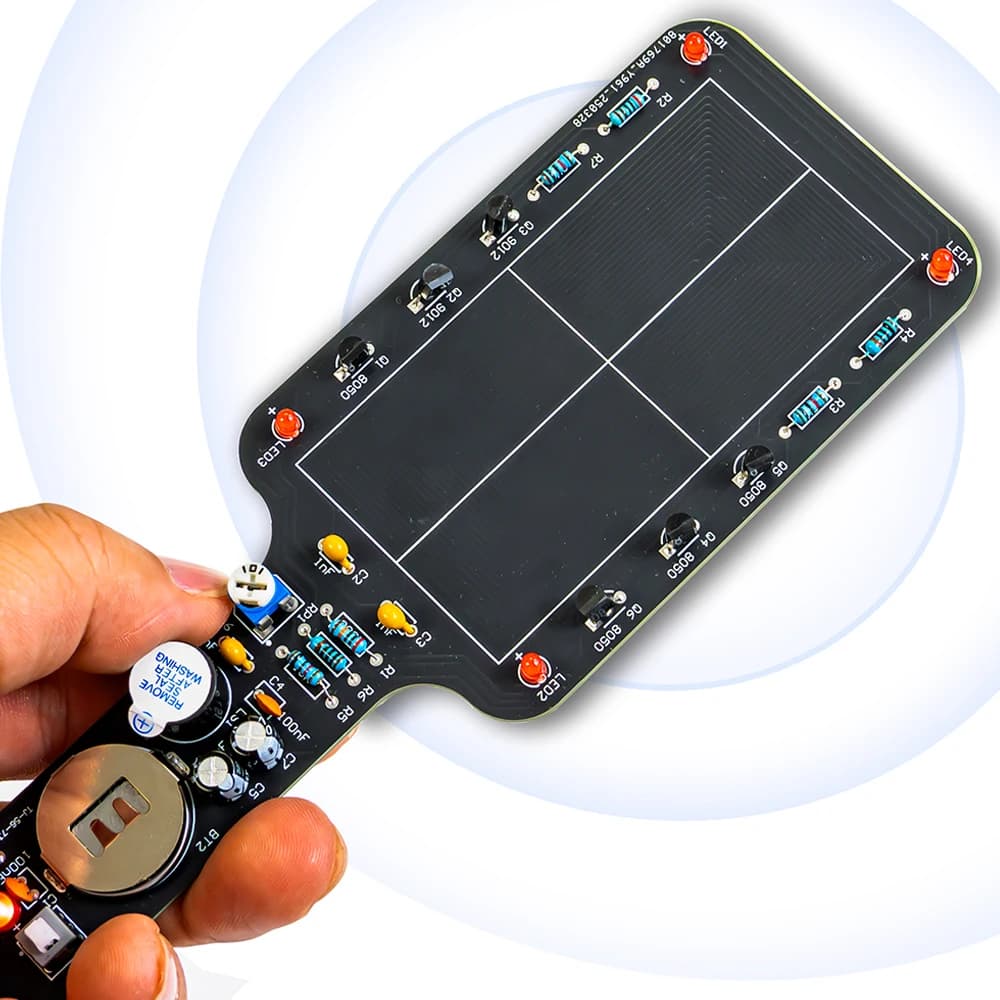 DIY Metal Detector Kit Buzzer Alarm with LED Lights Electronic Soldering Project Circuit Board Building Kit DC6V