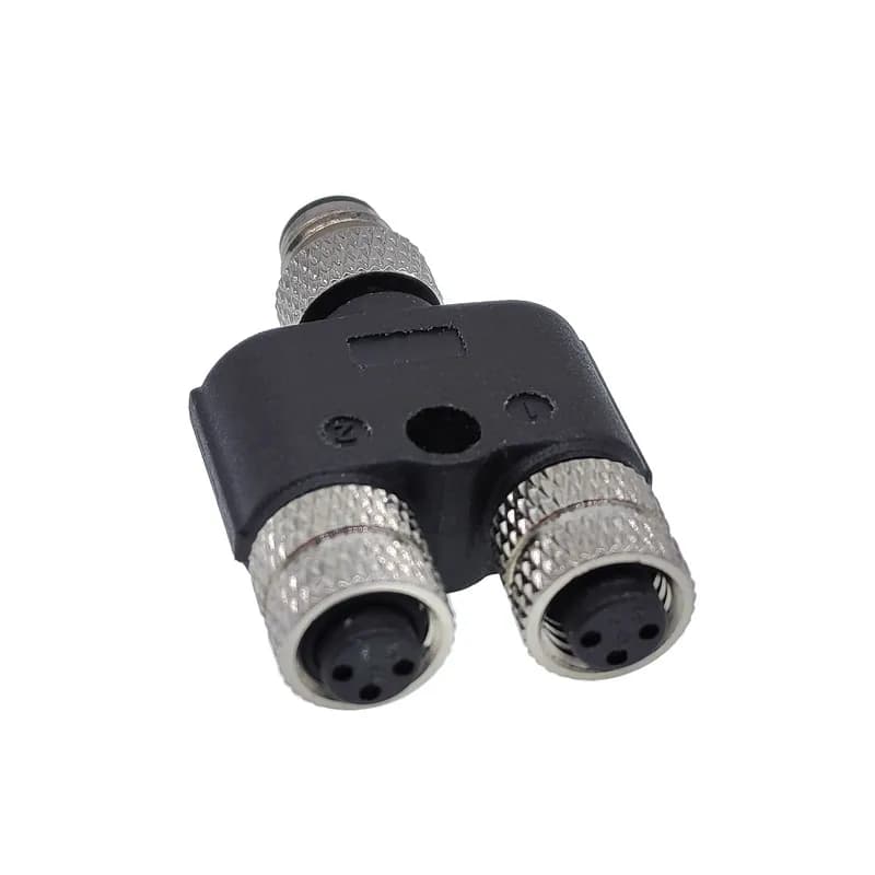 M8 Y-branch 3-way Sensor connector male to female pipe conversion plug 3pin 4pin waterproof connectors
