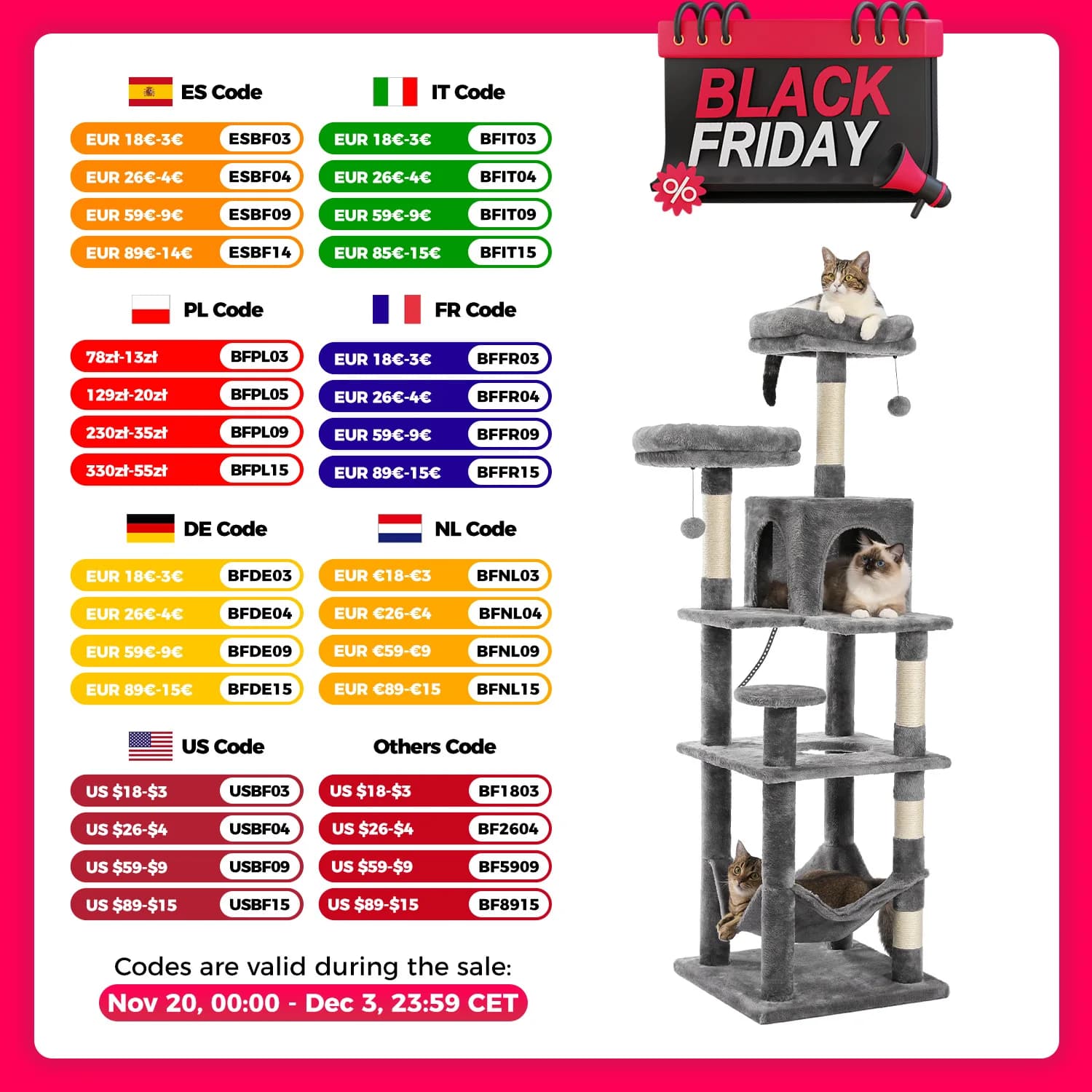 Multi-Level Cat Tree with Scratching Posts, Cozy Hammock, Plush Cat Tower for Indoor, Cat Condo Bed, Cat Accessories, Cat Toys