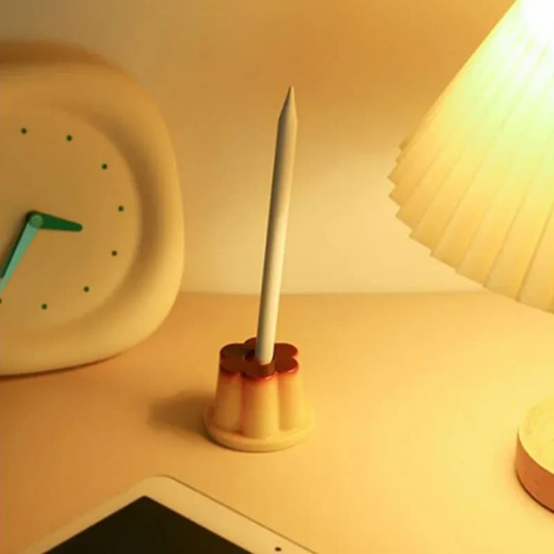 1PC Cute Pudding Jelly-shaped Multi-functional Pen/Pencil Holder for Students Suitable s a Makeup Brush/Toothbrush Holder