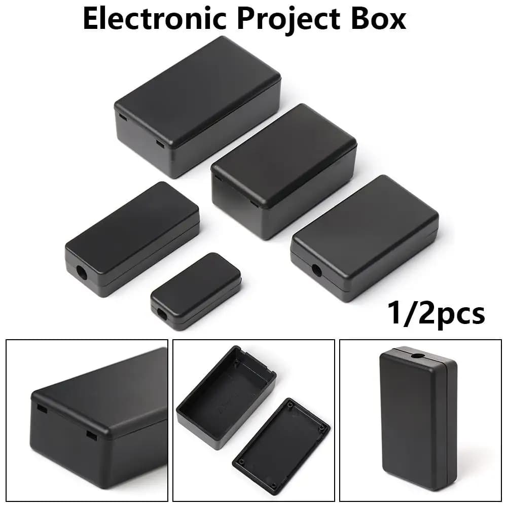 1/2pcs Black DIY ABS Plastic Enclosure Boxes Instrument Case Waterproof Cover Project Electronic Project Box