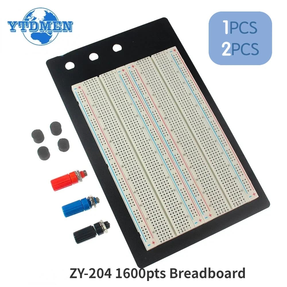 1/2PCS ZY-204 Breadboard 1600pts Protoboard 4 Bus Test Circuit Board Connection Point 1660 Bread Board